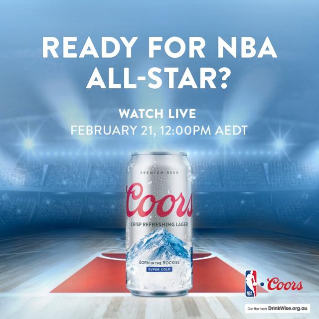 The 2022 NBA All Star Game calls for 🍻 
Refresh for Game Time with Coors - the official beer partner of the #NBA 🏀 Watch the action live via NBA League Pass.
#NBAAllStar