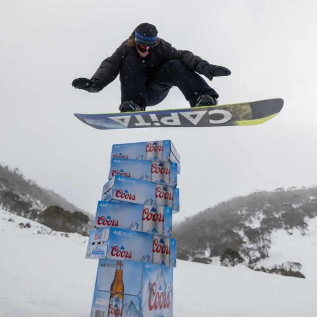 Taking flight with Coors heights! ❄️🏂🍻